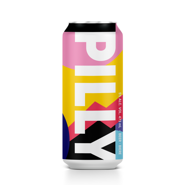 Can of Mascot's Pilly craft beer